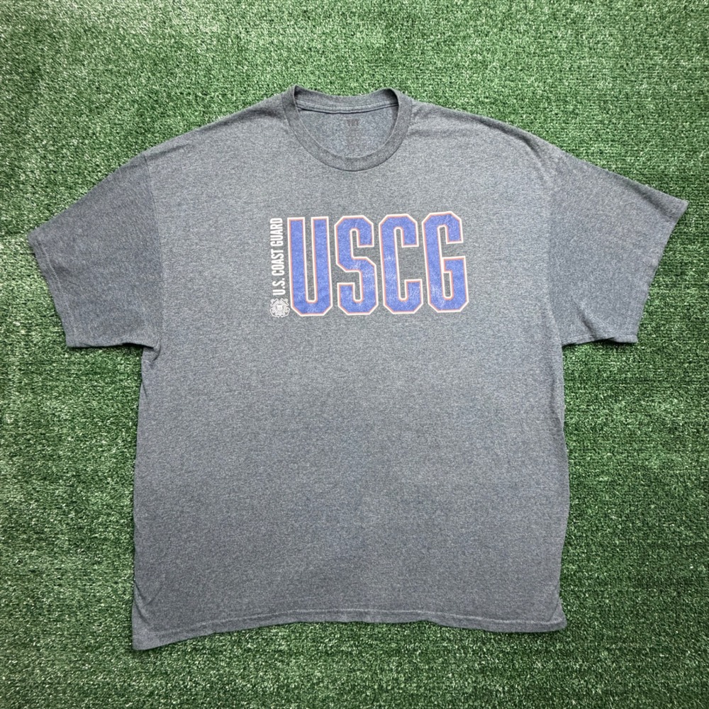 USCG US Coast Guard Graphic T-Shirt Mens 2XL Heather Gray Short Sleeve Tee y2k